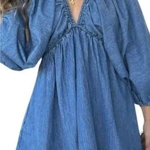 Free people denim blue dress